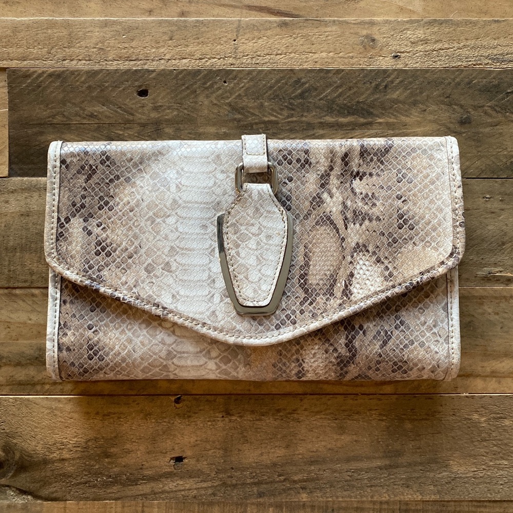 Liz Claiborne Faux Snakeskin Clutch